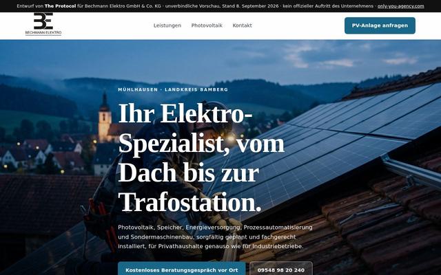 Electrical contractor homepage, Mühlhausen