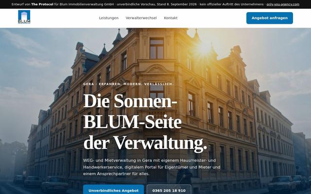 Property management homepage, Gera