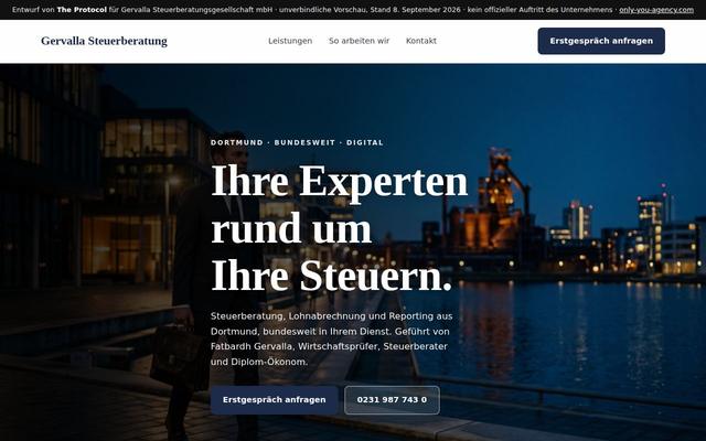 Tax consultancy homepage, Dortmund