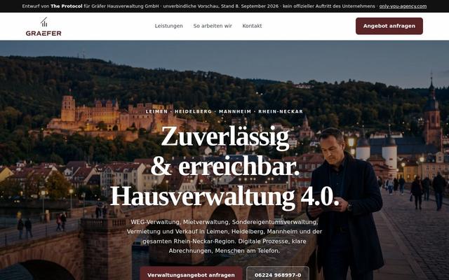 Property management homepage, Leimen