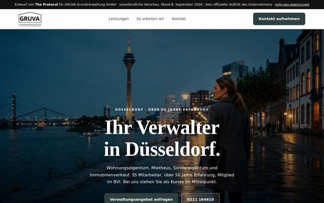Property management homepage, Düsseldorf