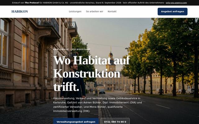Property developer homepage, Karlsruhe
