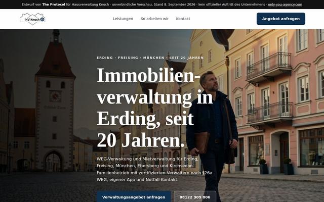 Property management homepage, Erding