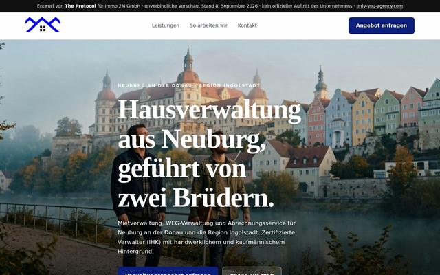 Property management homepage, Neuburg a.d. Donau