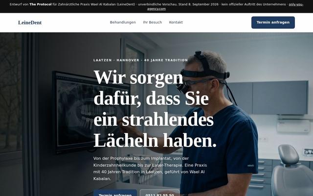 Dental practice homepage, Laatzen