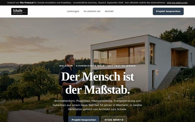 Real estate & project construction homepage, Welzheim