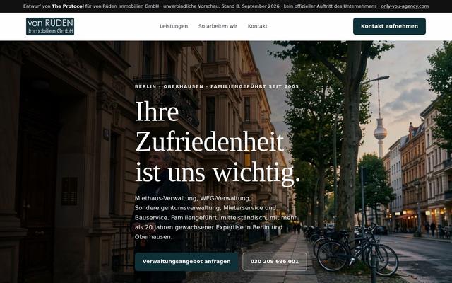 Real estate & investment homepage, Berlin