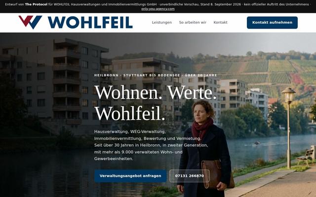 Property management homepage, Heilbronn